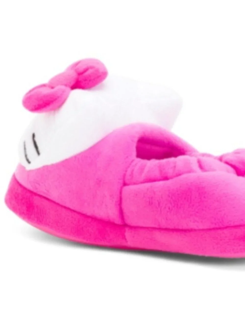 NWT Hello Kitty Pink Plush 3d Head Scrunch Slippers Size 11/12 Little Kid